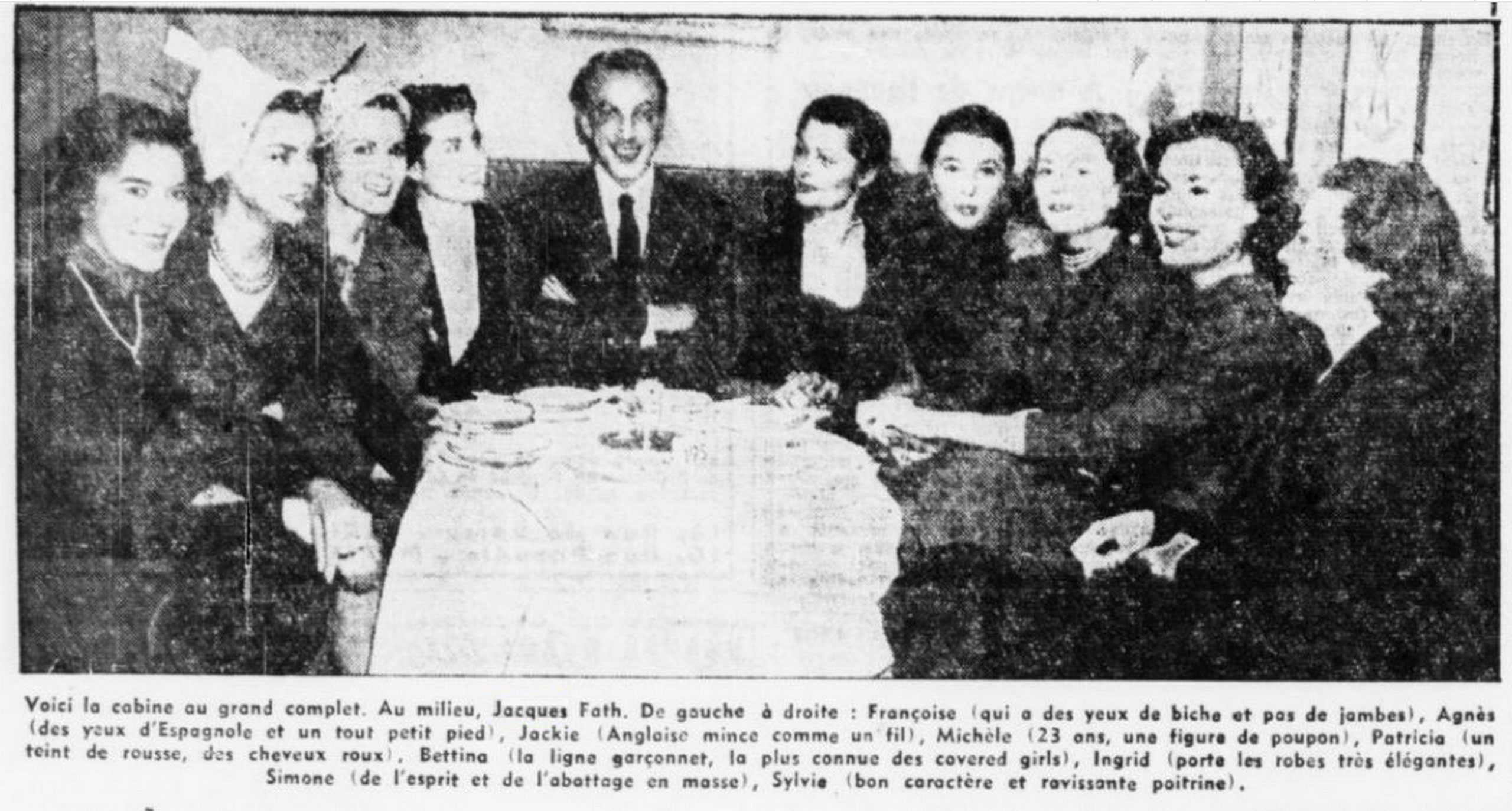 D’ailleurs, parmi la cabine Fath en 1950, on ne trouve pas trace de Florence ni de Marcelle Pichon. (L’intransigeant, 24 novembre 1950)<br><br>