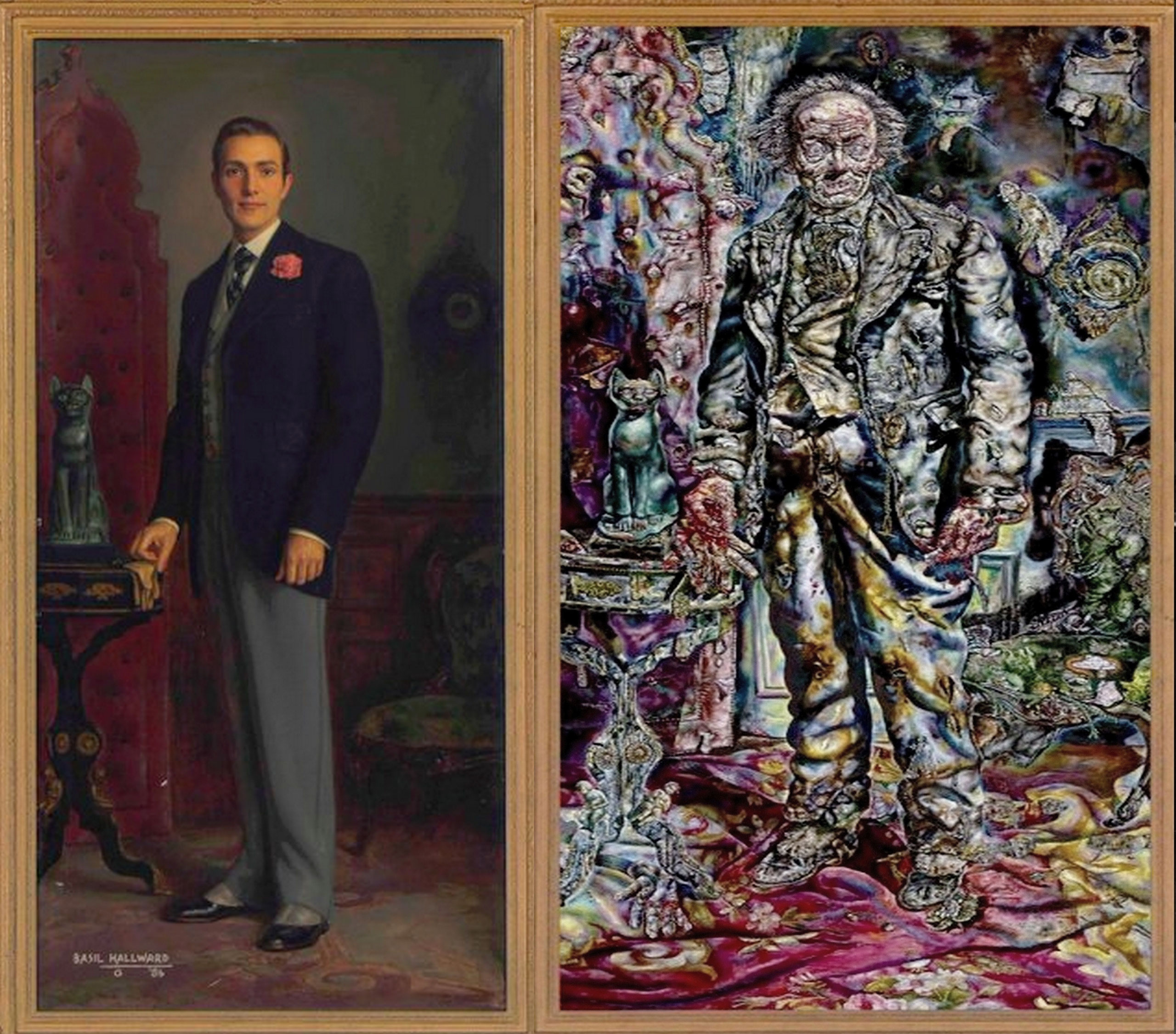 C’est le peintre portugais Henrique Medina qui, pour les besoins du film d’Albert Lewin, peignit le portrait de Dorian Gray dans toute sa beauté socialisée, tandis que Malvin Marr Albright réalisa le portrait de Dorian Gray dans toute sa vérité culpabilisée. <br><br>